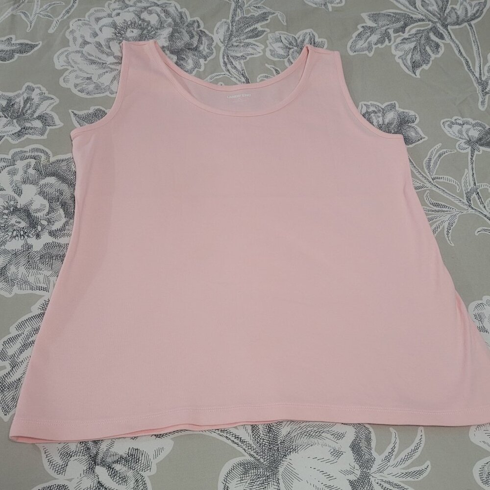 Lands' End Peach Colored 100% Cotton Tank Size Medium EUC